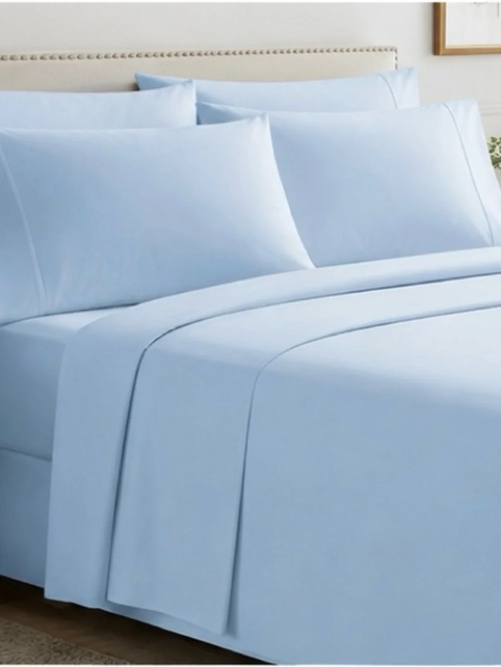 6 pcs king sized Light Blue Sheet Set – Soft Home Bedding